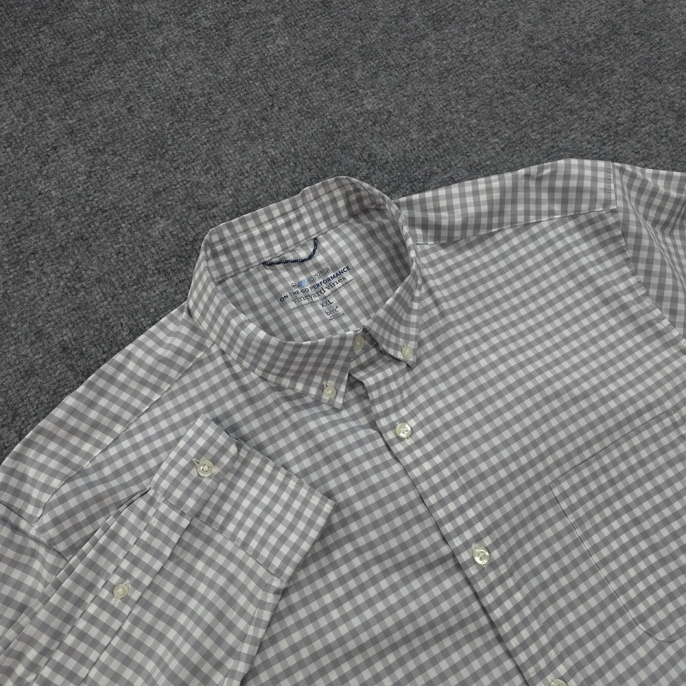 Vineyard Vines Shirt Mens 2XL‎ Gray Check On-The-Go Performance Stretch Cooling